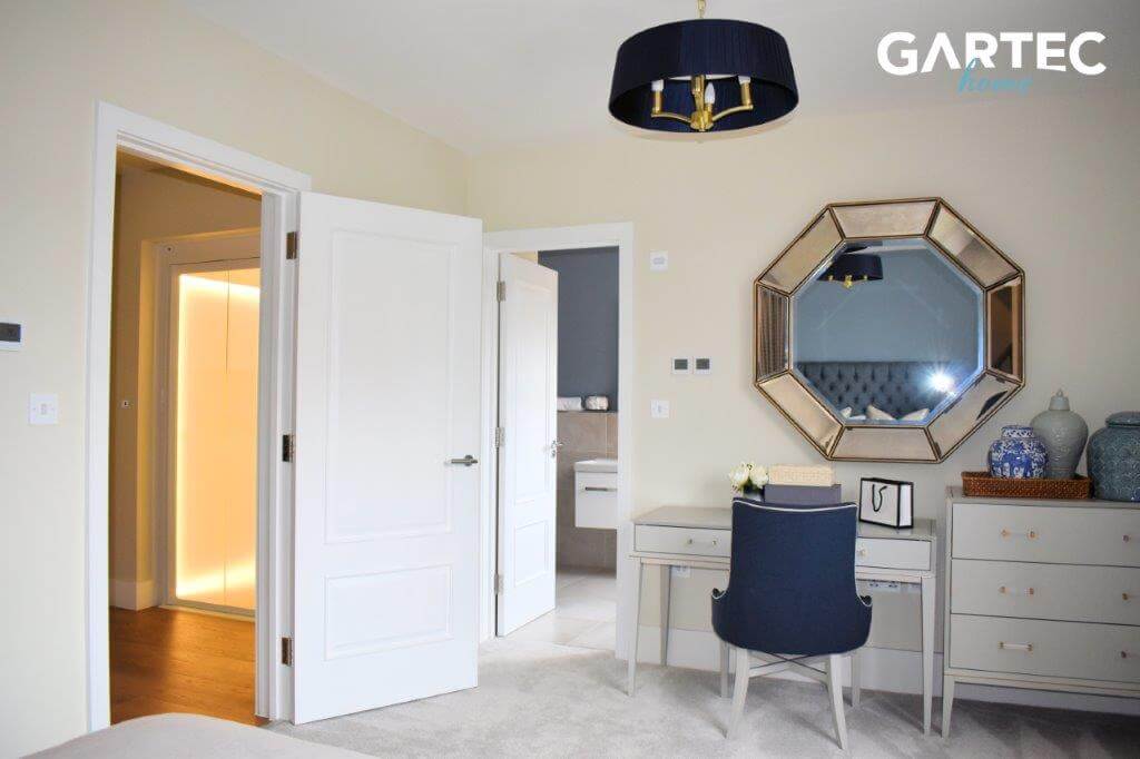 Gartec home | Custom Home Adds Stylish Lift | Bedroom Lift